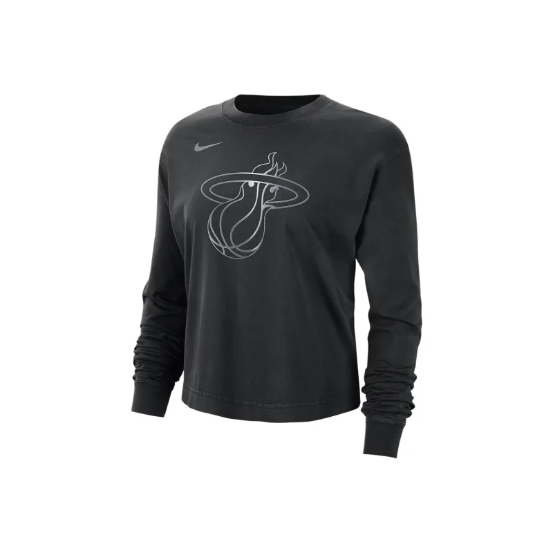 Nike Miami Heat Courtside Women's Nike Nba Shine Boxy Long Sleeve T Shirt-0