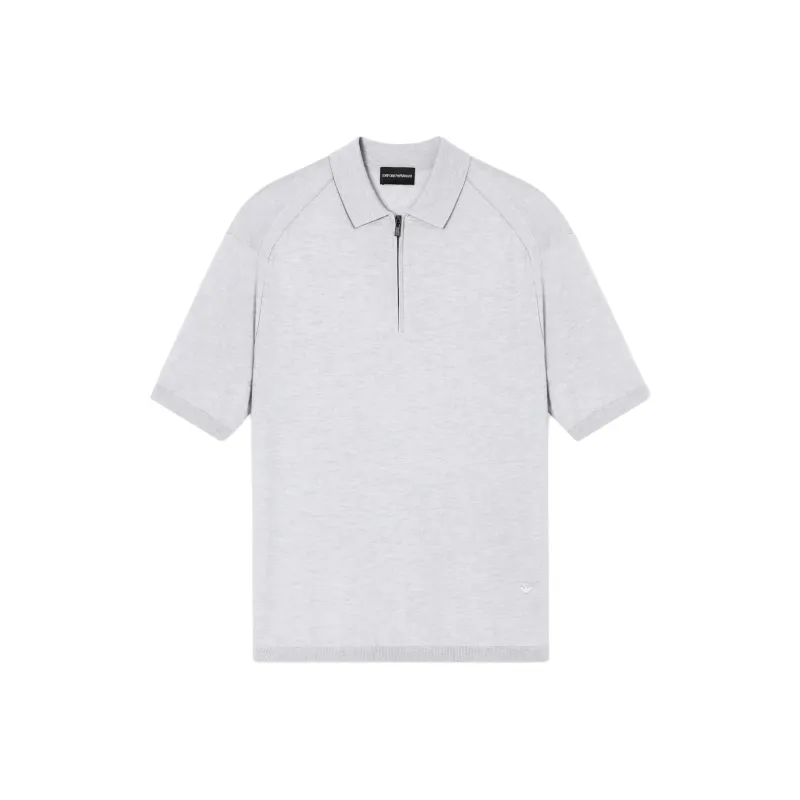 EMPORIO ARMANI SS25 Polo Shirt Men's Soft Matte Gray-0