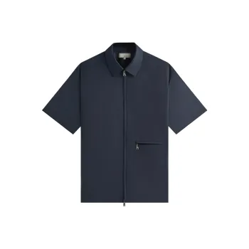 KITH SS25 &Kin Tropical Wool Davenport Shirt Men's Marine Blue