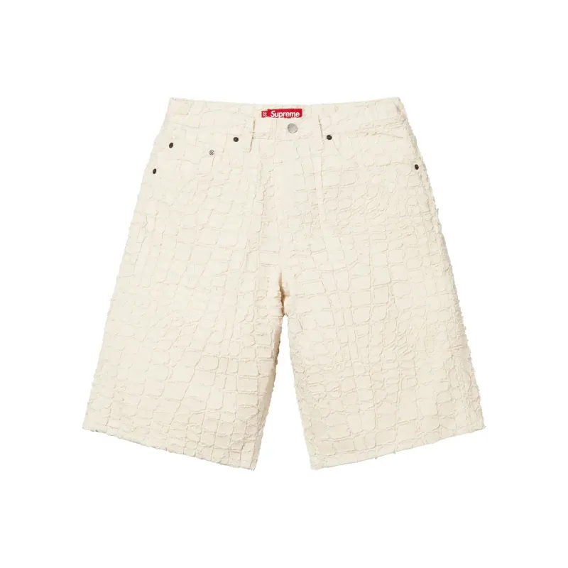 Supreme Frayed Croc Baggy Denim Short-3