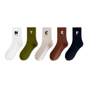 LUOLIAN Mid Calf Socks Women's 5 Pack