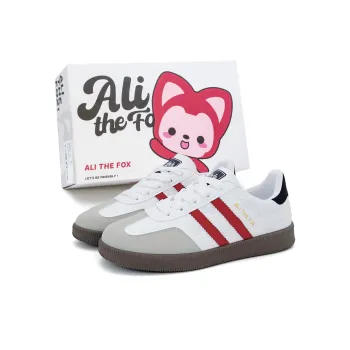 ALI THE FOX Skateboard Shoes Women's Low Top White Red