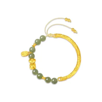 CHINA GOLD Hetian Jade Bangles Pale Greenish White Jade Women's