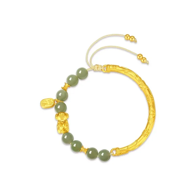 CHINA GOLD Hetian Jade Bangles Pale Greenish White Jade Women's-0