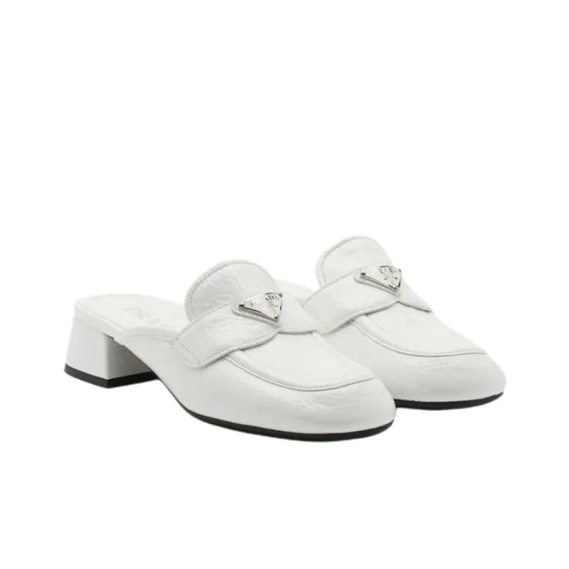 PRADA Closed Toe Slippers 3.5cm Women's White-1