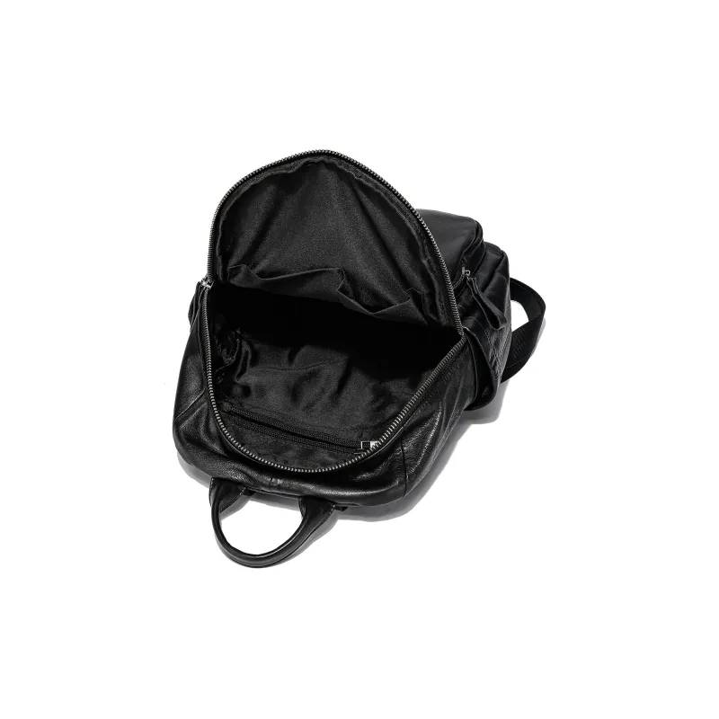 Ace Paul Top Grain Cow Leather Backpack Regular Unisex Black-6