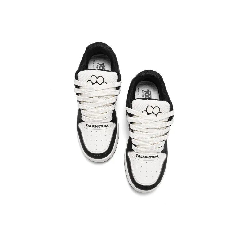 TALKING TOM Skateboard Shoes Unisex Low Top Black/White-4
