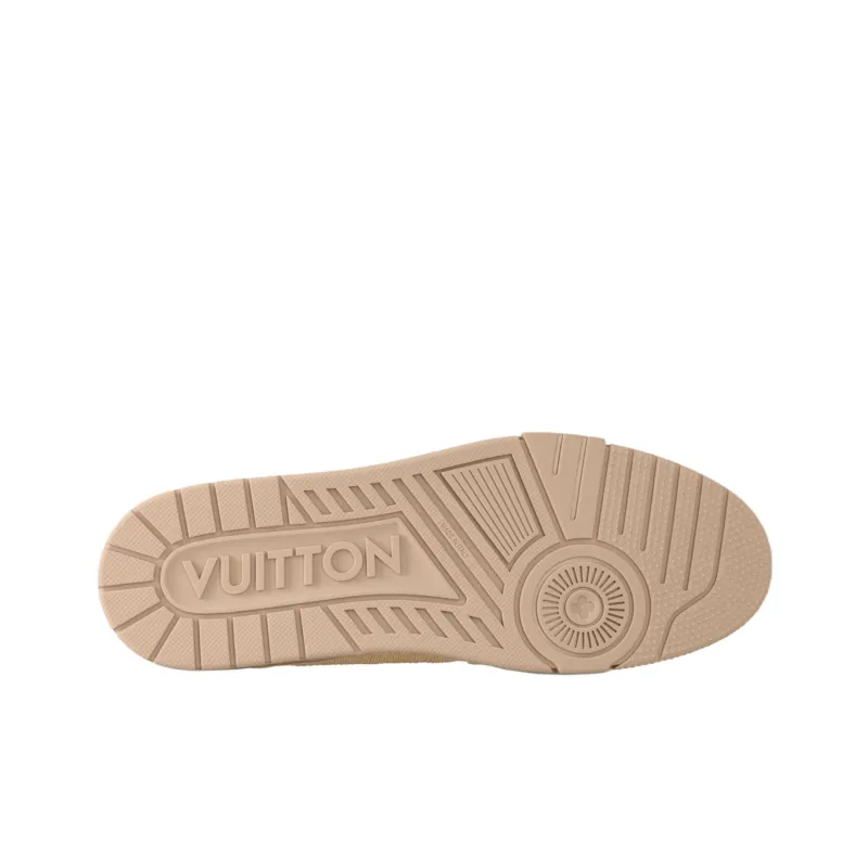 LOUIS VUITTON Trainer Low Top Skateboard Shoes Men's Beige-5