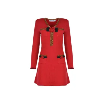 Self portrait Long Sleeved Dress Women's Red