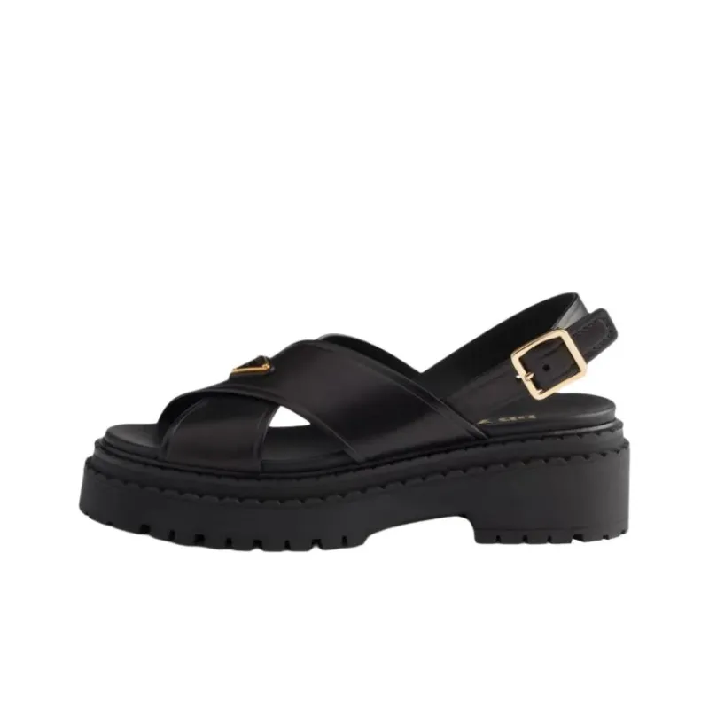 PRADA One Strap Sandals 5.5cm Women's Black-0