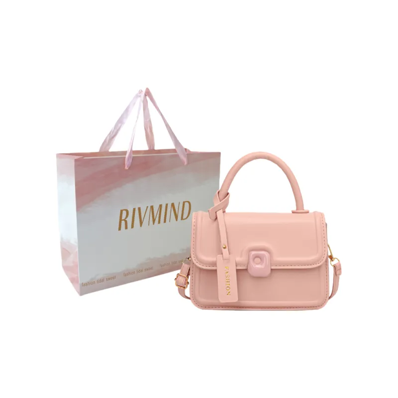 RIVMIND PU Handbag Women's White/Black/Pink/Yellow-11