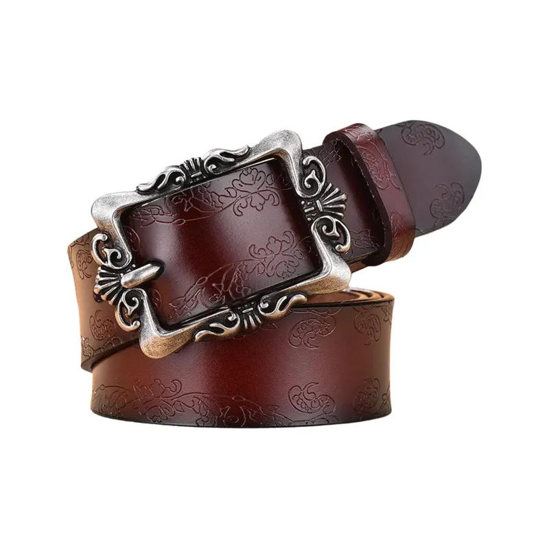 JEANSWEST Cow Split Leather Belts Women's 3.3CM-11