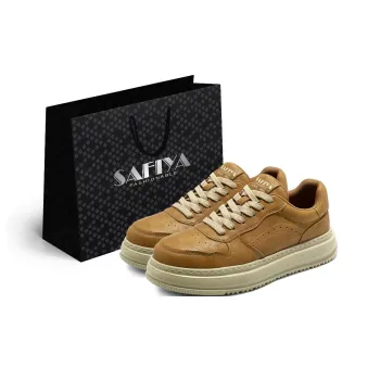 Safiya Low Top Skateboard Shoes Men's Yellow Brown