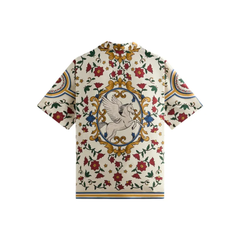KITH SS25 Silk Thompson Camp Collar Shirt Men's Sand-1