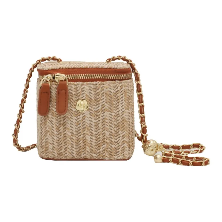 Bywhich Straw Woven Crossbody Bag Women's Multicolor-4