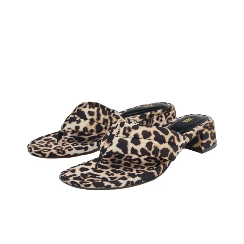 ZARA Slip Resistant Flip Flops Women's Leopard Print-2
