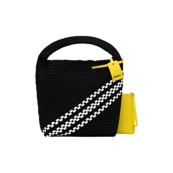 DKNY Naterly Fiber Tote Bag, Shopping Bag, Handbag Women's Black & White