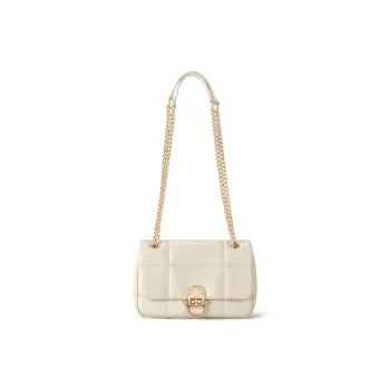 CNOLES Cow Leather Crossbody Bag, Shoulder Bag Women's White Chocolates