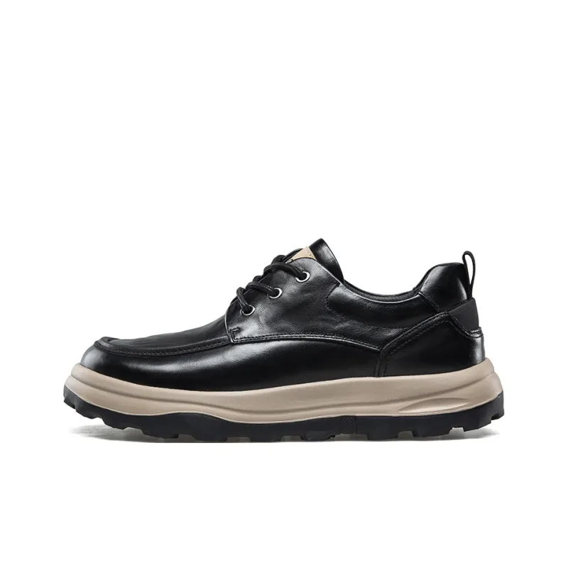 KANGNAI Lightweight Height Increasing Low Top Casual Shoes Men's Black-0