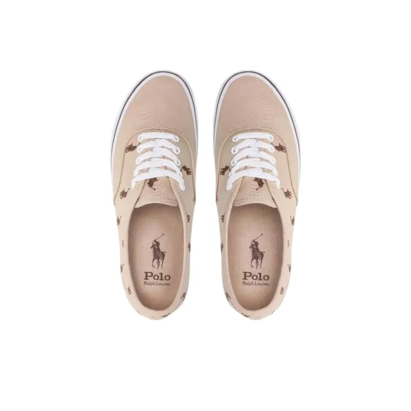 Polo Ralph Lauren Keaton Low Top Canvas Shoes Men's Beige-4