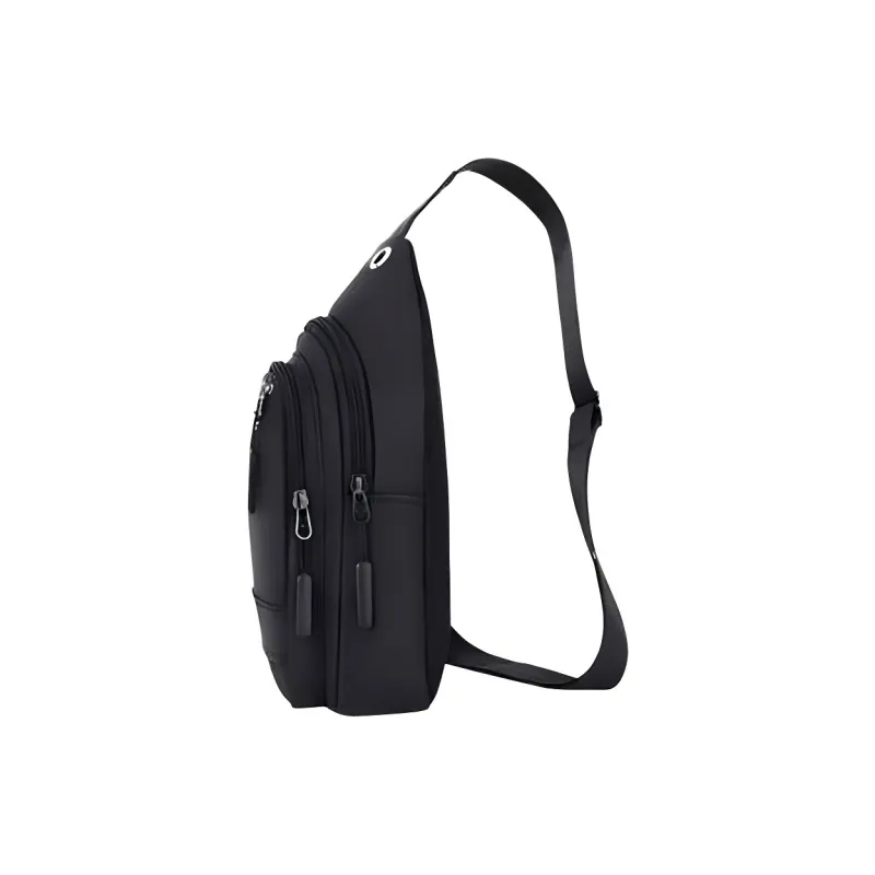 Jeep Polyester One Shoulder Sling Bag Men's Black-2