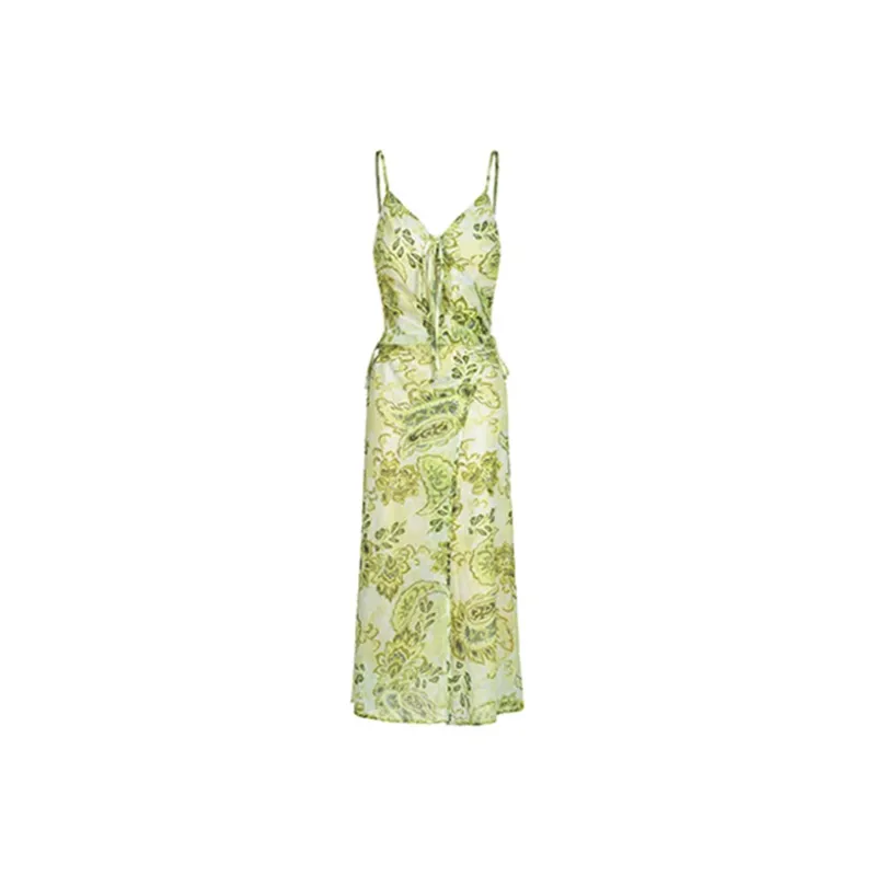COVT Slip Dresses Women's Floral Green-0