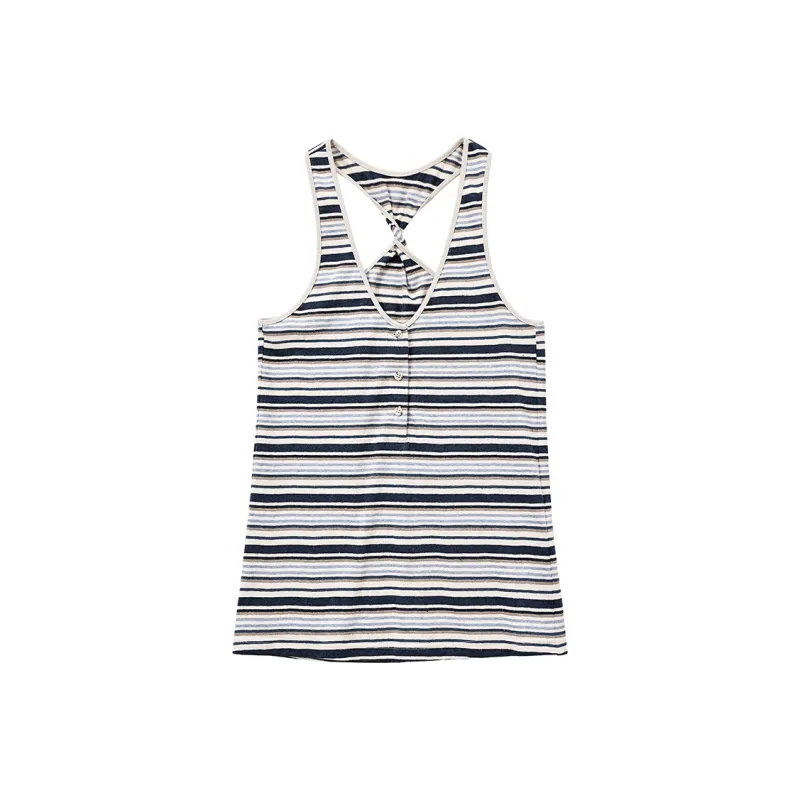 SINBOS Tank Tops Women's Blue Stripe-0