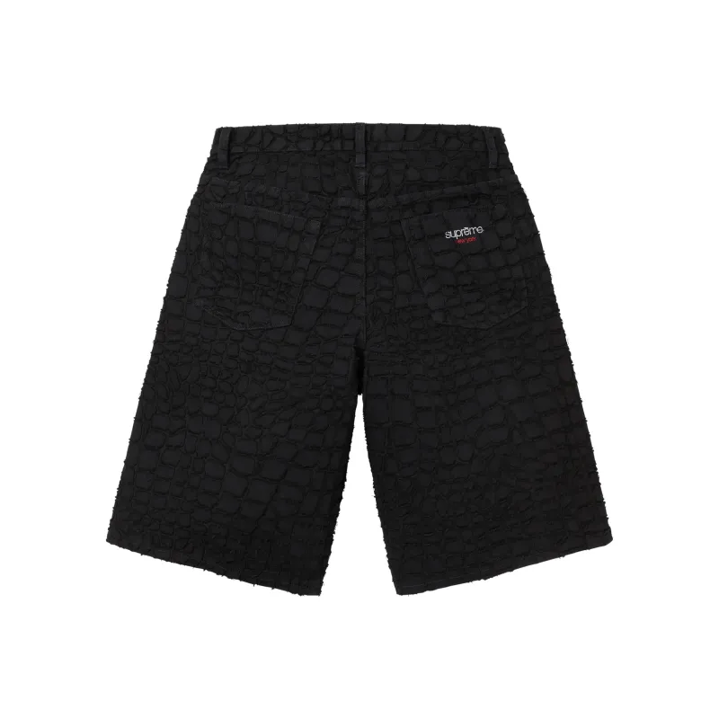 Supreme Frayed Croc Baggy Denim Short-1