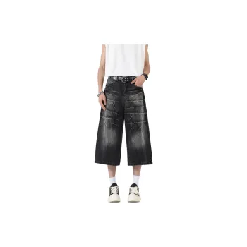 Ang2 Stu Denim Shorts Unisex Black
