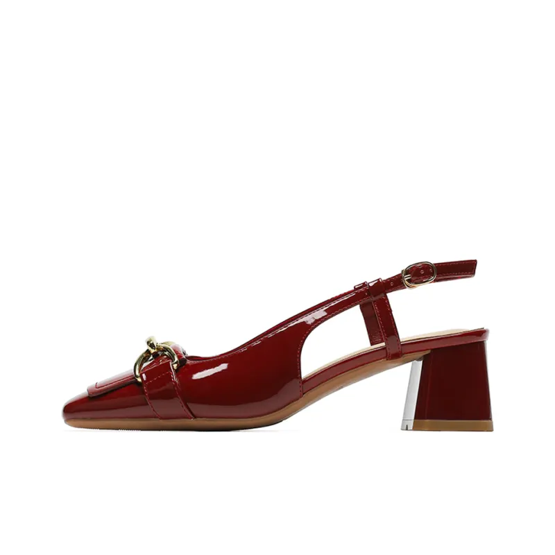 GOSO High Heels Women's Burgundy/Nude/Ecru-0
