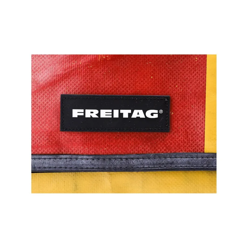 FREITAG Polyester Messenger Bag, Shoulder Bag, Crossbody Bag Unisex Red Yellow-8