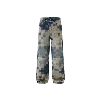HKRXEC Jeans Men Vintage Blue