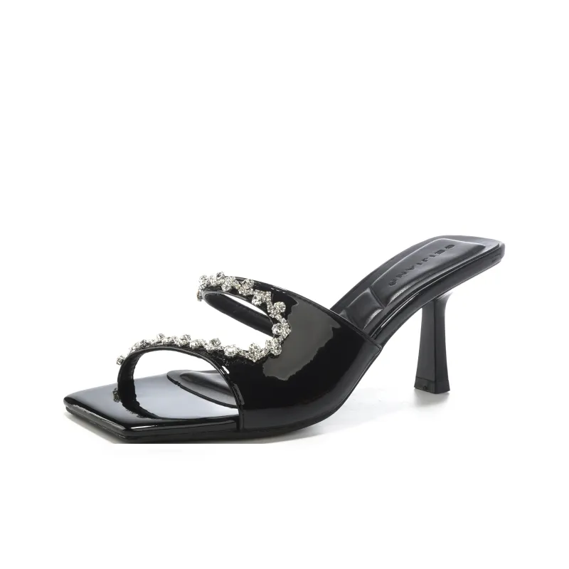 Beijiani Rubber Sole Rhinestone Slip Resistant Abrasion Resistant Slide Slippers Women's-12