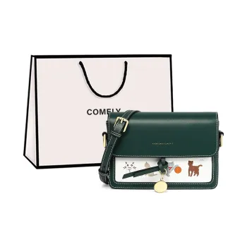 COMELY Cow Leather With Synthetic Leather Shoulder Bag, Crossbody Bag Women's Green