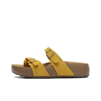 BELLE Slide Slippers Women's Yellow/Gray/Ecru