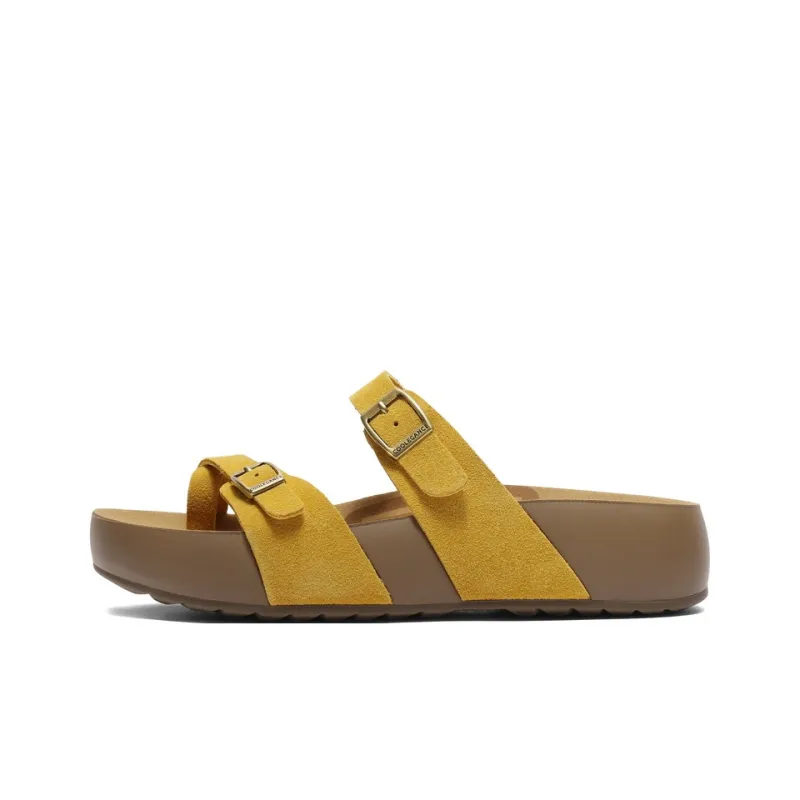 BELLE Slide Slippers Women's Yellow/Gray/Ecru-0