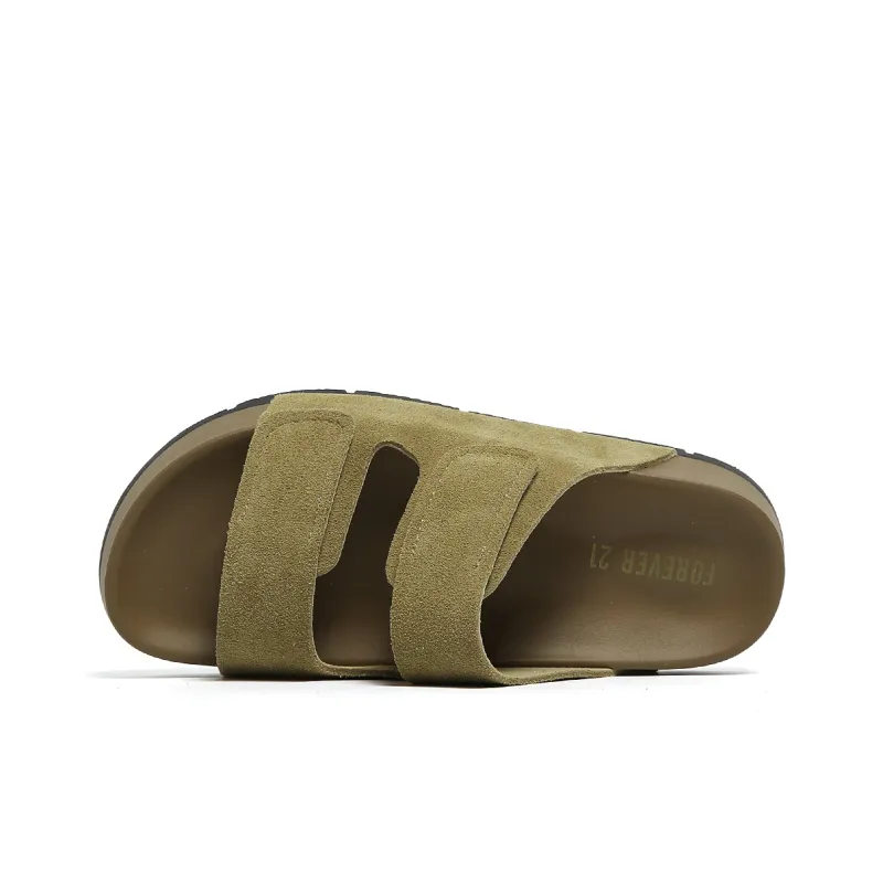FOREVER 21 Slip Resistant Odor Resistant Abrasion Resistant Slide Slippers Women's Brown-3