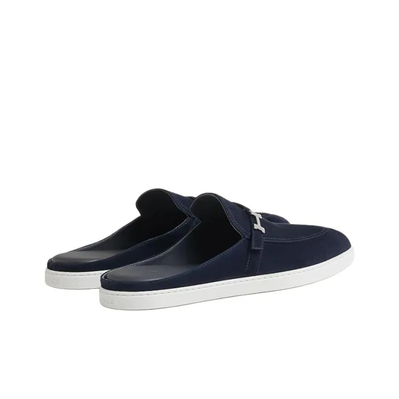 HERMES Closed Toe Slippers Men's Dark Blue-3