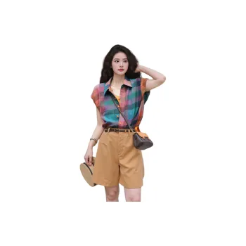 Wbwq Shirts Women's Multicolor Plaid