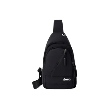 Jeep Polyester One Shoulder Sling Bag Men's Black