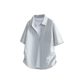 BOTH PLAY Shirts Unisex Gray Stripes