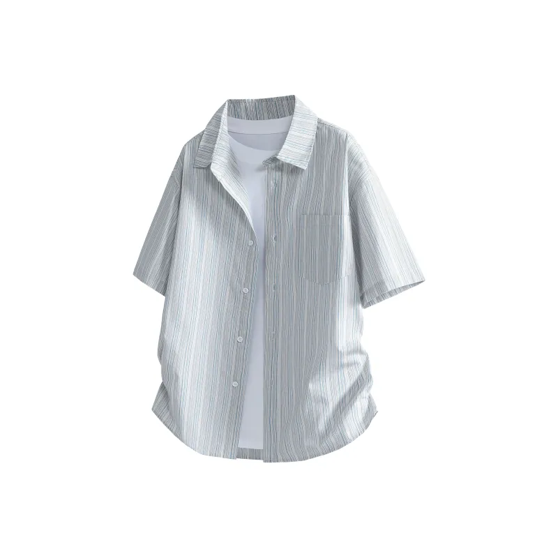 BOTH PLAY Shirts Unisex Gray Stripes-0