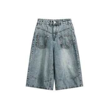 TIRED Denim Shorts Unisex Blue