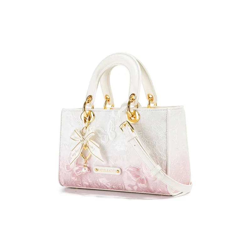 CAEISL&KCIEL Polyurethane Handbag Women's Butterfly Gradient Pink-2