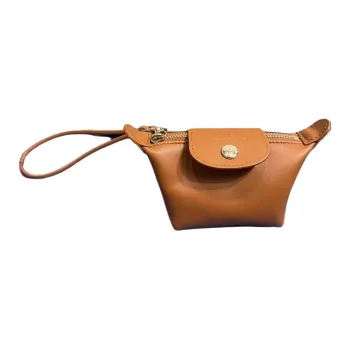 LONGCHAMP Le Pliage Cow Leather Foldable Coin Purse Trumpets Women's Cashews Color