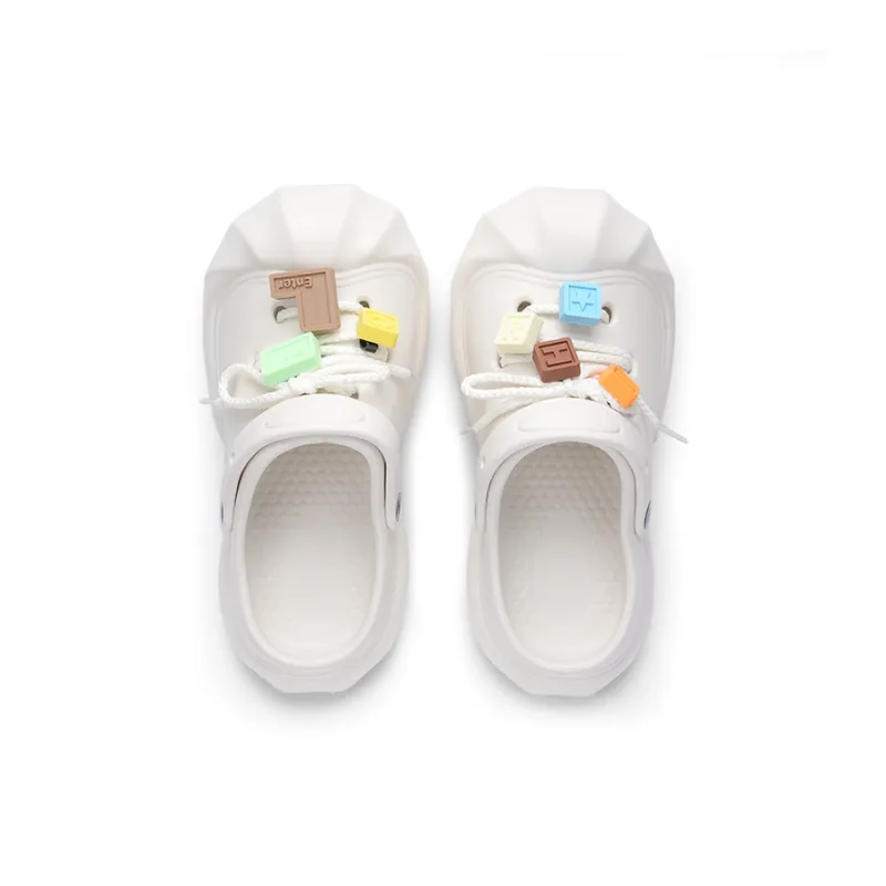 CHEDOIR Building Blocks Clogs Women's Summer DIY Outdoor Soft Sole Comfortable Beach Platform Closed Toe Shoes-1