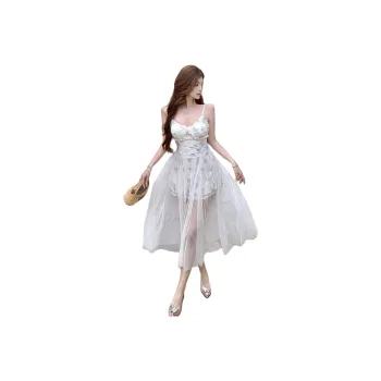 Mu Xiao Xin Slip Dresses Women's White