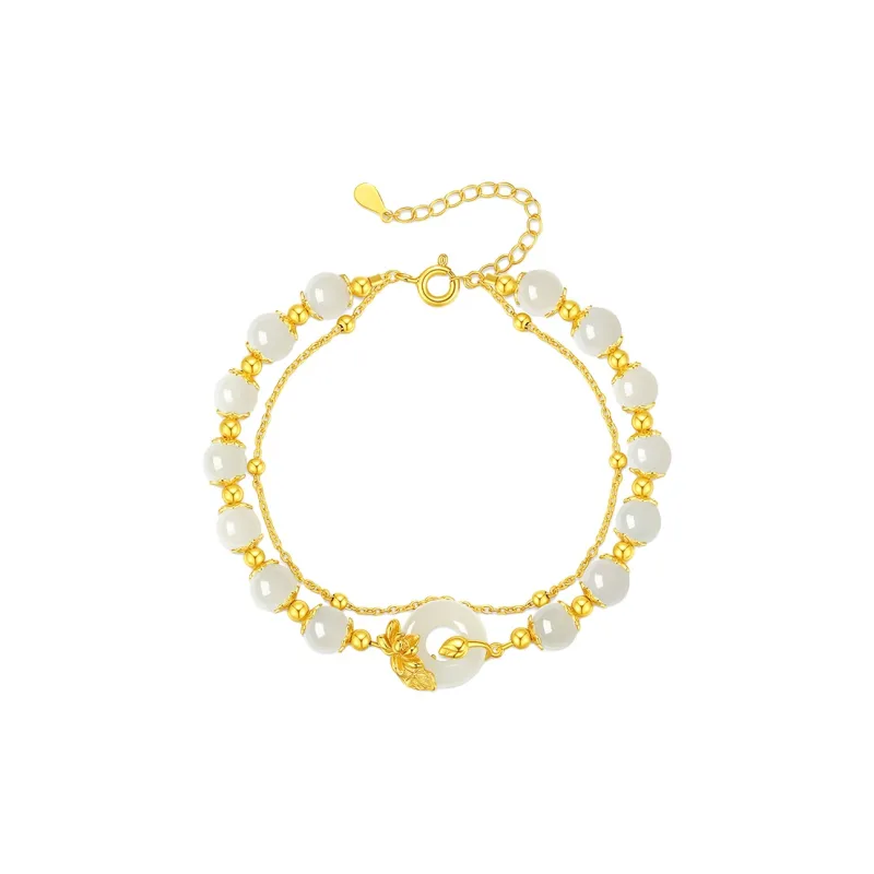 CHINA GOLD Hetian Jade Bracelets Pale Greenish White Jade Women's-0