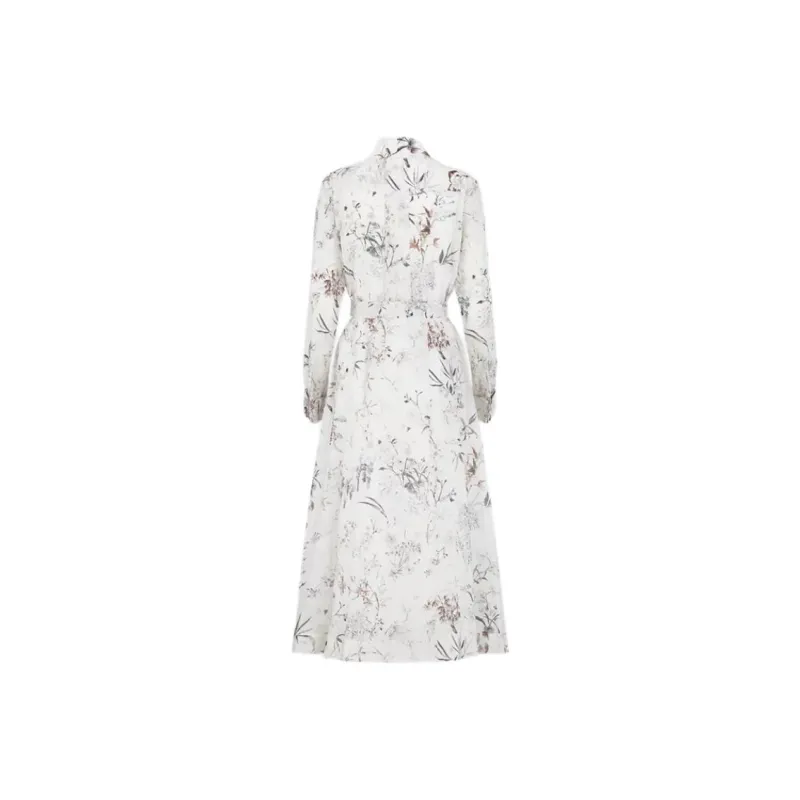 DIOR Long Sleeved Dress Women's White-1