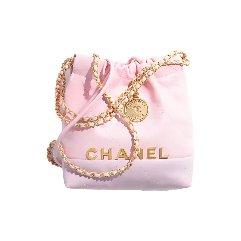 CHANEL 22Bag Leather Shoulder Bag, Crossbody Bag Mini Women's Pink & Purple-0
